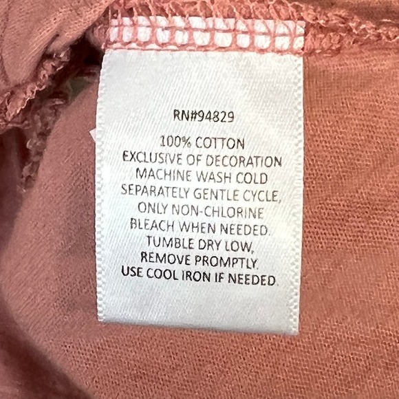 Peplum Crochet Insert Dusty Rose Short Sleeve Womens Small Blouse T-Shirt - Picture 4 of 5